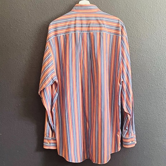 Burberry Men's Multicolor Vertical Stripe Casual Button-Down Shirt Size XL - Picture 4 of 15